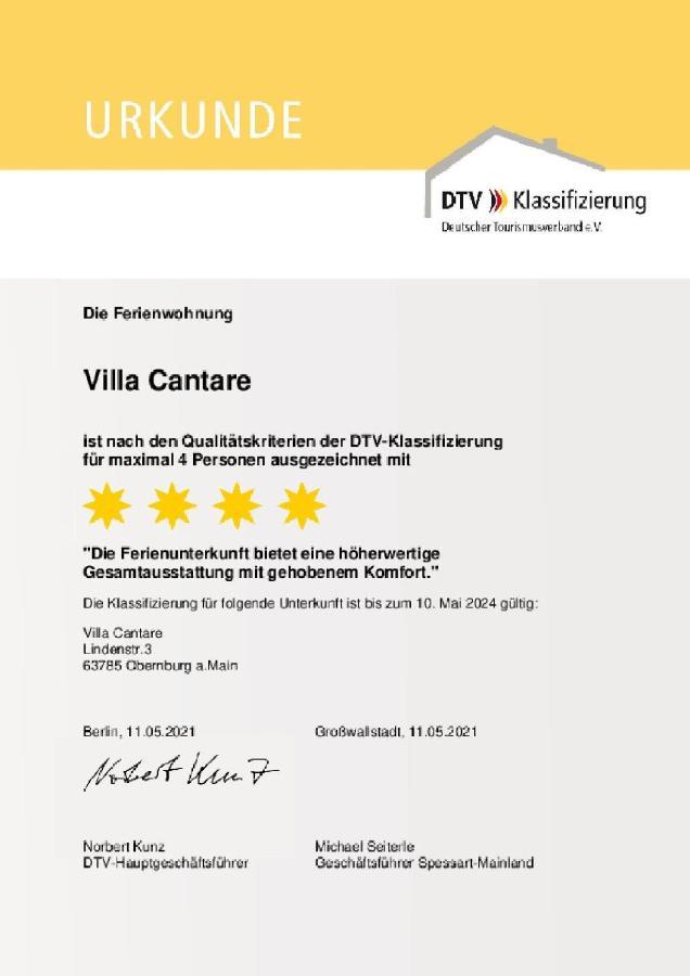 Villa Cantare Obernburg am Main Eksteriør billede